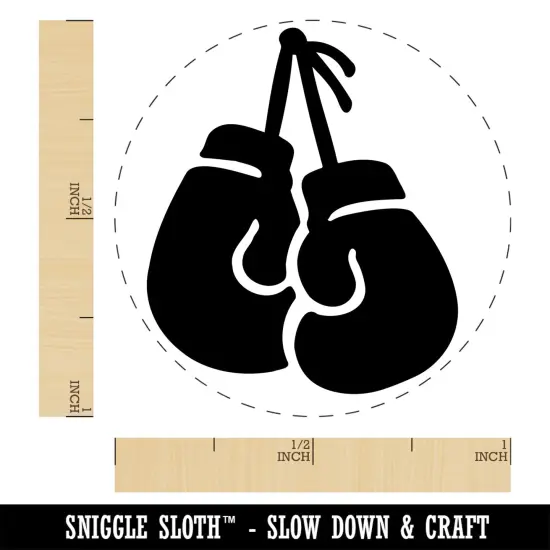 Pair of Boxing Gloves Hanging Self-Inking Rubber Stamp Ink Stamper for Stamping Crafting Planners Blue {1}