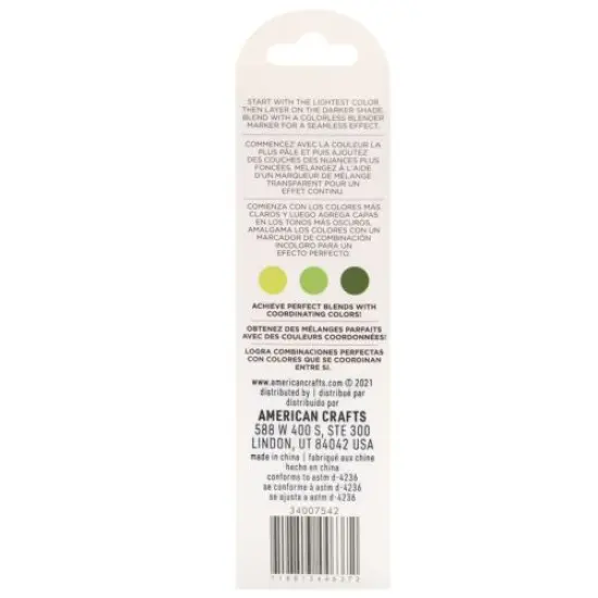 American Crafts - Sketch Markers Collection - Dual Tip - Chisel and Fine Point - Frosted Sage 3 Pack 34007542 {4}
