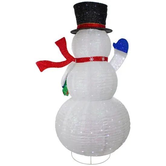 Northlight LED Lighted Iridescent Twinkling Snowman Outdoor Christmas Decoration - 71" White {7}
