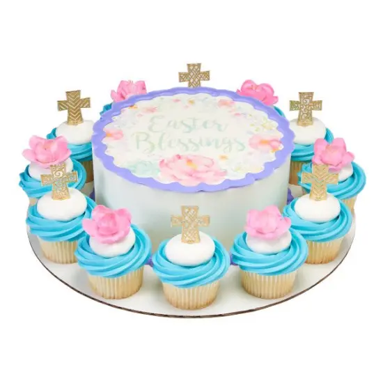 Gold Cross Assortment DecoPics Cupcake Decoration, 12ct {2}
