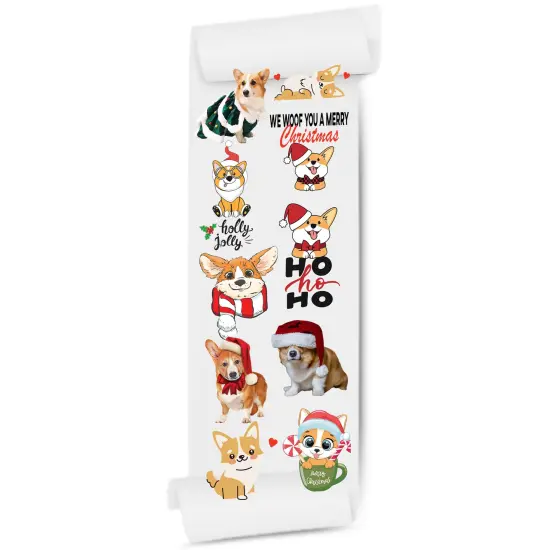 Festive Christmas Corgis: DTF (Direct-to-Film) Gang Sheets - 22x60 DTF Gang Sheet, Custom DTF Transfers , Wholesales Gang , Bulk DTF Sheets , Ready to Press , Direct to Fil Transfer, Personalized Heat Print {2}
