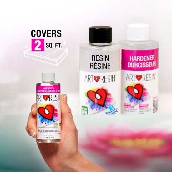 ArtResin Epoxy Resin &ndash; High-Gloss Clear Coat for Art Projects - 8 oz (4 oz resin + 4 oz hardener) (237 ml) {4}