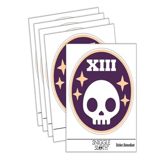 Death Tarot Card Waterproof Vinyl Phone Tablet Laptop Water Bottle Sticker Set - 5 Pack {2}