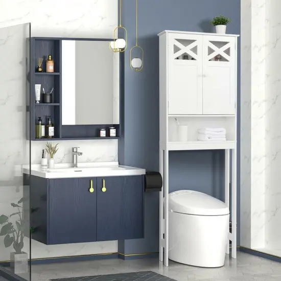 Toilet Bathroom Storage Space Saver Cabinet . {3}
