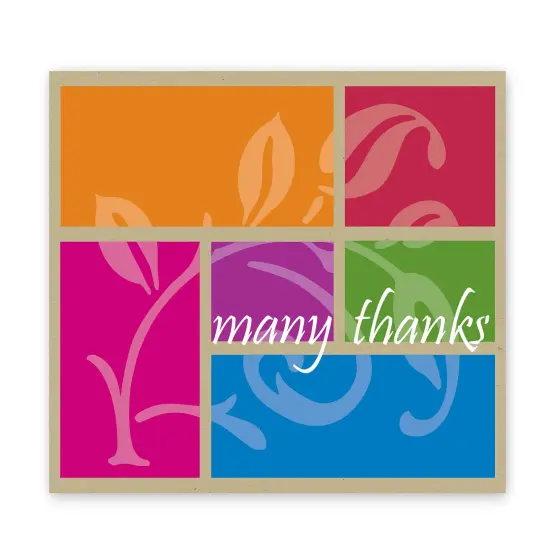 Great Papers! Thank You Note Card and Coordinating Envelope, Color Block, 4.75" x 3.375"(folded), 24 count {2}