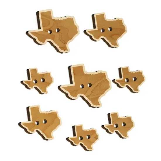 Texas State Silhouette Wood Buttons for Sewing Knitting Crochet DIY Craft {7}