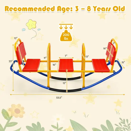 Outdoor Kids Seesaw Swivel Teeter for 3 to 8 Years Old {5}