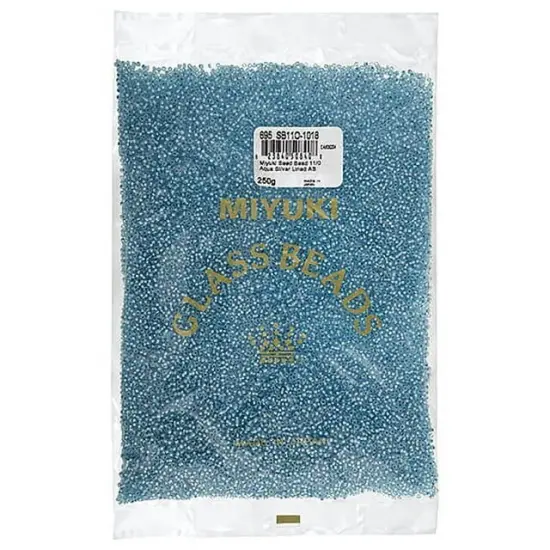 Miyuki 250g Silverlined Round Rocailles Seed Beads, 11/0 Aqua AB #1018 {3}