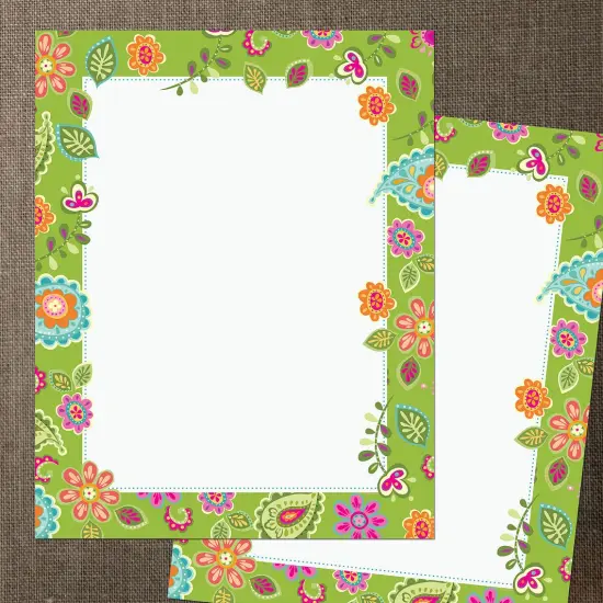 Great Papers! Paisley Flowers Stationery Letterhead, Invitations and Announcements, Printer Friendly, 8.5"x11", 80 Pack {3}