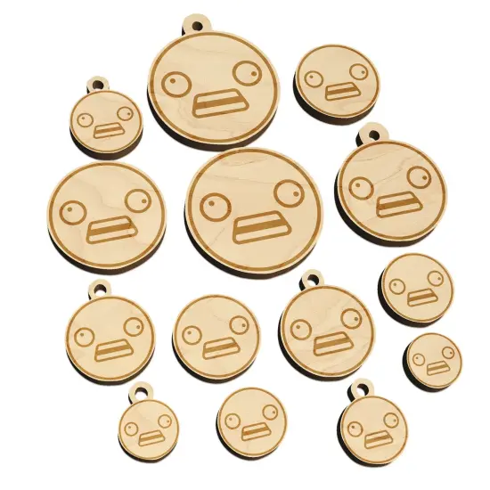 Kawaii Cute Derpy Crazy Face Mini Wood Shape Charms Jewelry DIY Craft {7}