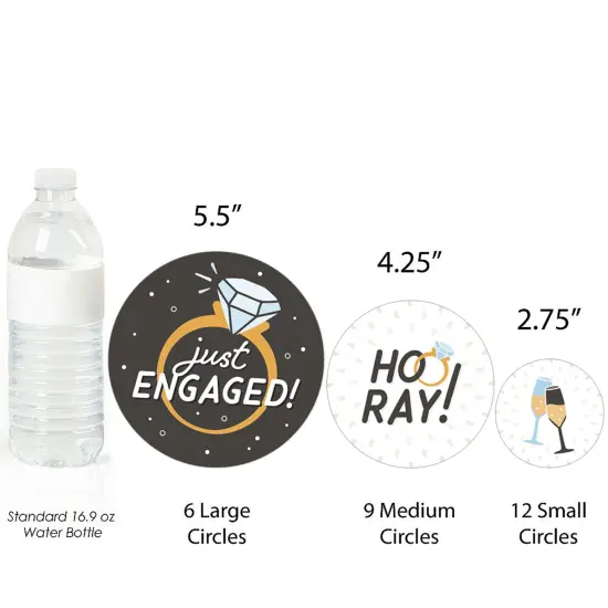 Big Dot of Happiness Just Engaged - Black and White - Engagement Party Giant Circle Confetti - Party Decorations - Large Confetti 27 Count {4}