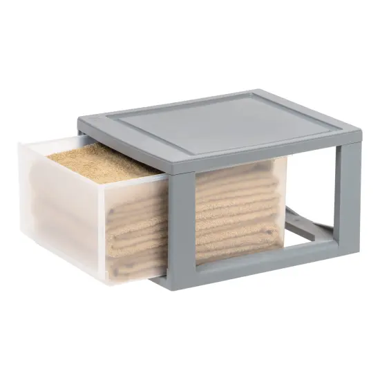 IRIS USA 4Pack 14 Quart Stackable Clear View Plastic Storage Drawer, Gray {6}