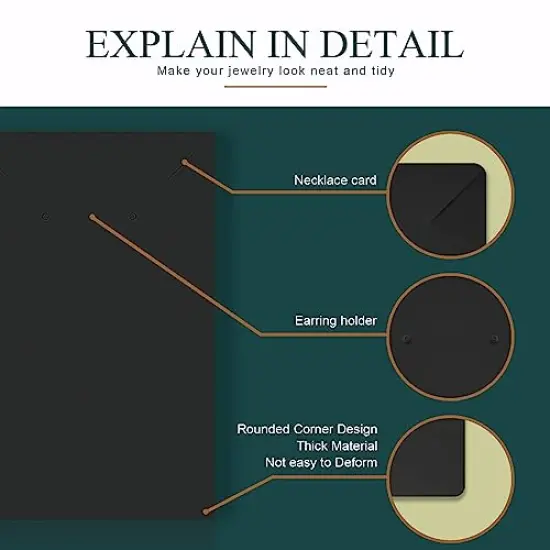 100 Pieces Earring Cards, Set Jewelry Making Supplies Earring Holder Cards 200 Pcs Earring Backs and 100 Jewelry Packaging for Earrings Necklace Jewelry Display, Jewelry Bags 3.5x2.4 Inches (Black) {5}