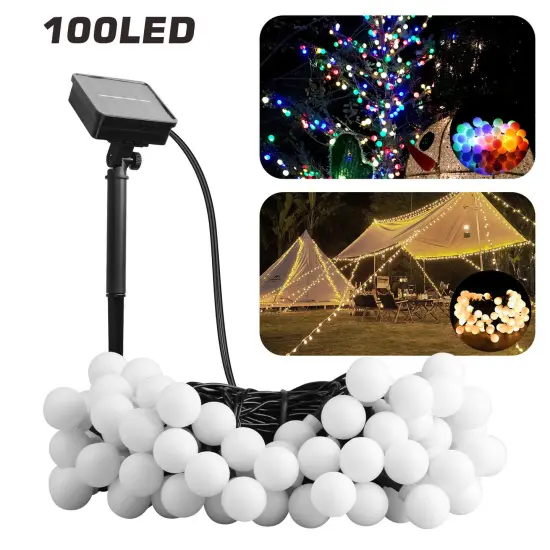 Solar Fairy Ball String Lights for Christmas Tree Decor Warm white {2}
