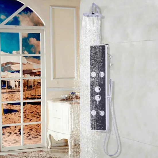 Bathroom ABS Shower Panel with Massage Jets and Hand Shower {3}