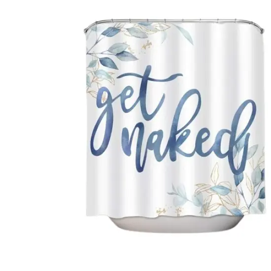 Kitcheniva "Get Naked" Printed Bathroom Shower Curtain {1}