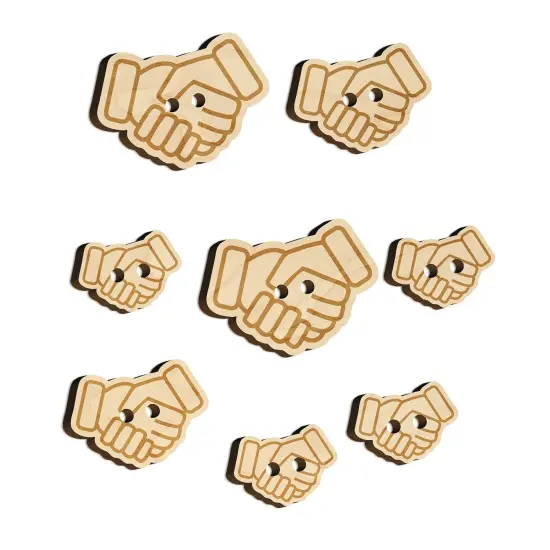 Shaking Hands Agreement Icon Wood Buttons for Sewing Knitting Crochet DIY Craft {7}