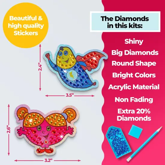 Gem Art, Kids Diamond Painting Kits Big 5D Gem Art - Paint by Numbers Diamonds - Arts and Crafts - Girls and Boys Ages 4, 5, 6, 7, 8, 9, 6-12, 6-8 Girls Crafts Gift Ideas {3}