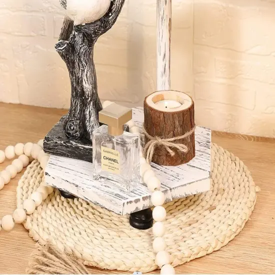 Wood Beads Garland with Tassels Boho Table Decor Farmhouse Home Decor Wooden Garland for Tiered Tray Rustic Country Decor {3}