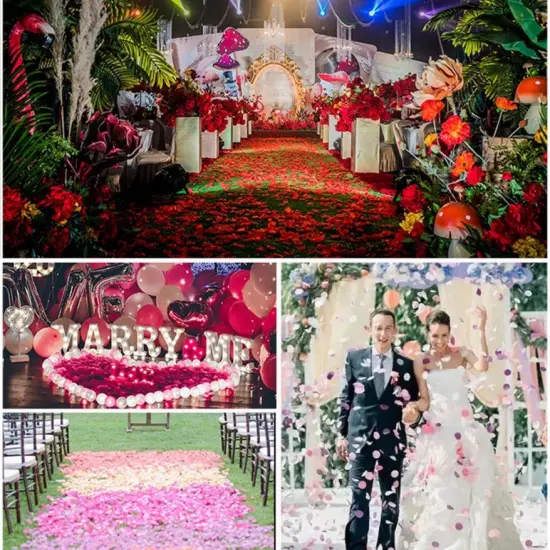 300PCS Silk Rose Petals Nude Pink Wedding Supplies Flower Girl Basket Table Aisle Runner Party Dinner Bridal Shower Decoration {4}