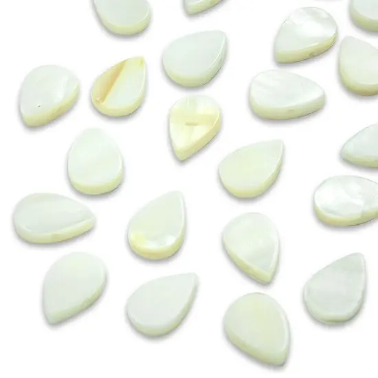 6 Packs of Teardrop Tinted Shell Beads - Natural - 2 x 8" Strand {1}