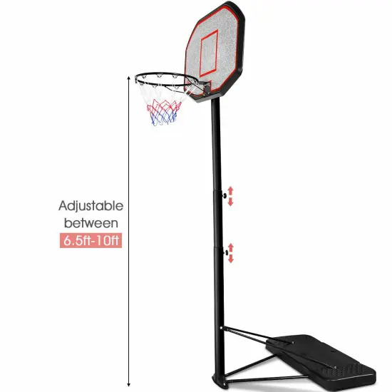Costway 10ft 43'' Backboard In/outdoor Adjustable Height Basketball Hoop System {6}