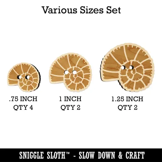 Spiral Ammonite Fossil Marine Mollusk Wood Buttons for Sewing Knitting Crochet DIY Craft {1}