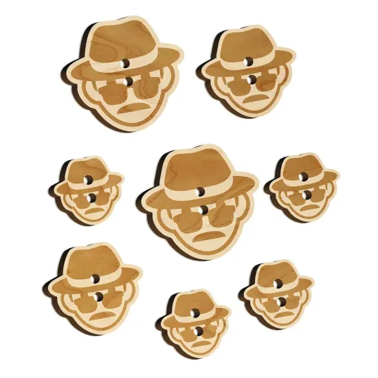 Occupation Detective Private Investigator Icon Wood Buttons for Sewing Knitting Crochet DIY Craft {7}