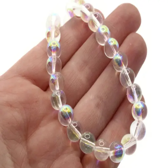 42 8mm Clear Glass Round with AB Finish {4}