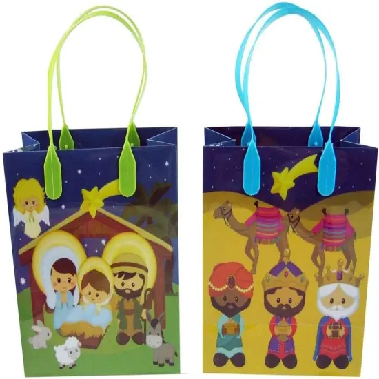Tiny Mills Nativity Party Favor Bags Treat Bags, 12 Pack {2}