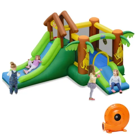 Kids Inflatable Jungle Bounce House Castle including Bag {3}