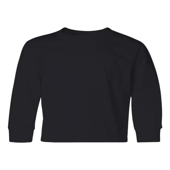 JERZEES&reg; Dri-Power Youth Crew Neck Long Sleeve T-Shirt Black {1}