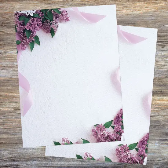 Great Papers! Lilac and Lace Stationery Letterhead, Invitations and Announcements, Printer Friendly, 8.5"x11", 80 Pack {3}