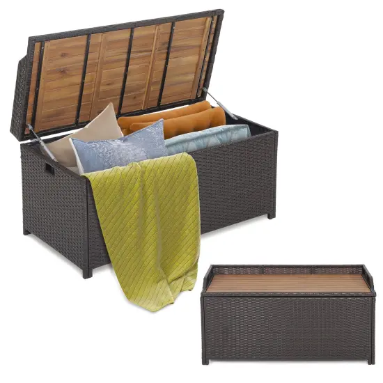 45 Gallon Outdoor Storage Box Bench with Zippered Liner {1}
