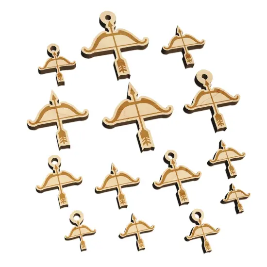 Archery Bow and Arrow Mini Wood Shape Charms Jewelry DIY Craft {2}