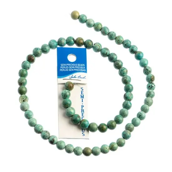 Earth's Jewel Semi-Precious 6mm Turquoise Natural Round Strung Bead {1}