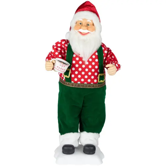 Northlight 24" Animated and Musical Santa Claus with Hot Cocoa Christmas Figure Green {3}
