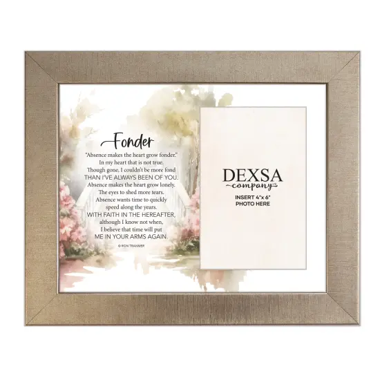 Fonder Bereavement Photo Frame Wood Plaque with Easel and Hook Wall Tabletop Art - 10 inches x 12 inches - Hold 4x6 Photo {1}