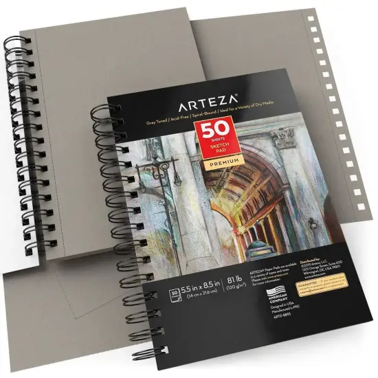 3-Pack Gray Toned Sketchbooks with 50 Sheets Each {3}