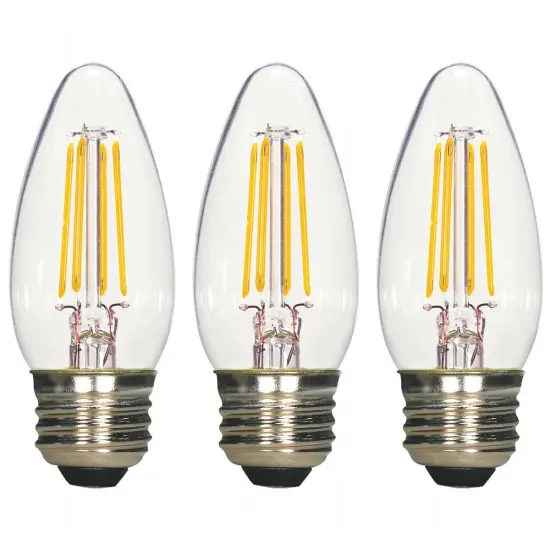 3PK - 4.5w B11 Candle LED 2700K Medium Base Non-Dimmable - 40w equiv Soft White {1}