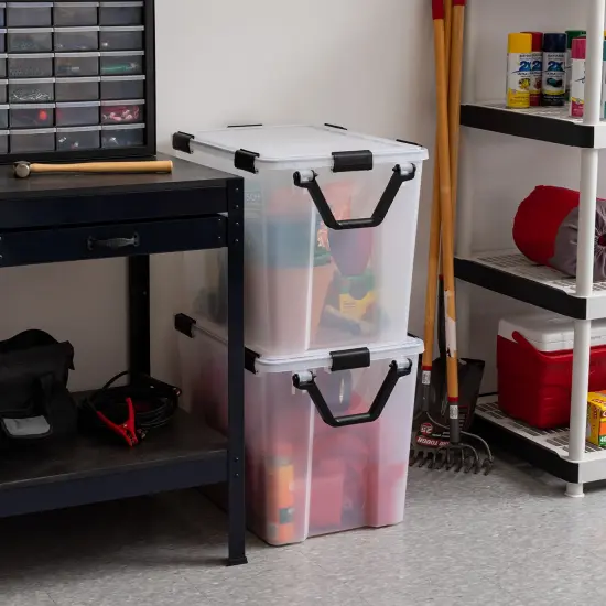 IRIS USA WEATHERPRO Airtight Plastic Storage Bin with Seal Lid, Secure Latching Buckles and 2 Rear Wheels {3}