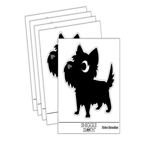 Lovable Cartoon Cairn Terrier Waterproof Vinyl Phone Tablet Laptop Water Bottle Sticker Set - 5 Pack {2}