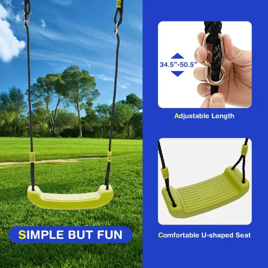 440 Pounds Kids Swing Set with Two Swings and One Glider {3}