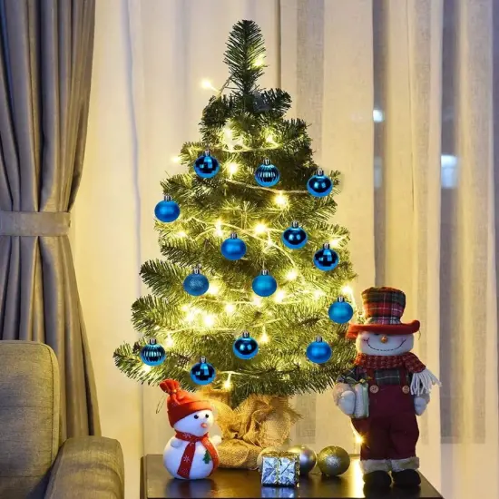 1.6in 36-Piece Shatterproof Christmas Balls - Xmas Tree Ornaments Blue {3}