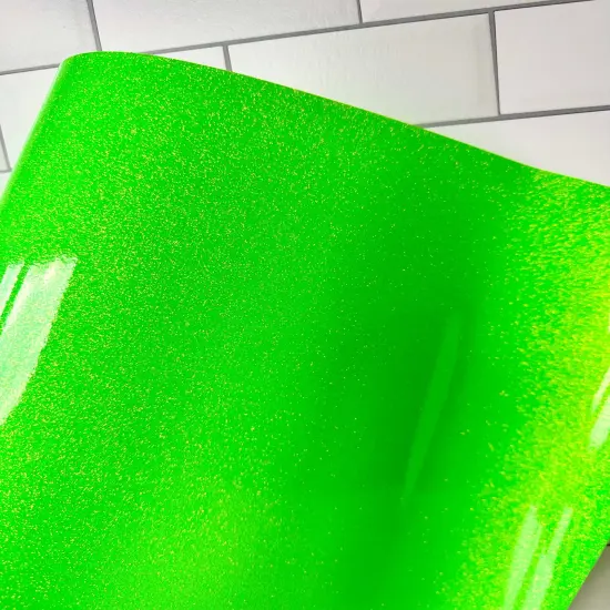Neon Green Premium Glitter Vinyl {1}