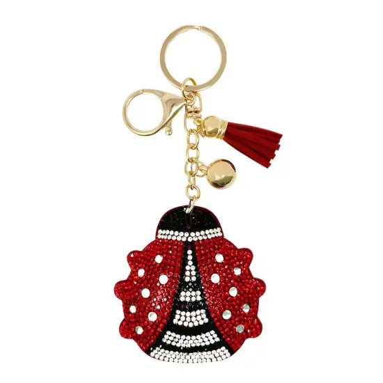 Wrapables Crystal Bling Key Chain Keyring with Tassel Car Purse Handbag Pendant, Ladybug {1}