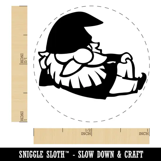 Sexy Lounging Garden Gnome Self-Inking Rubber Stamp for Stamping Crafting Planners Black {1}