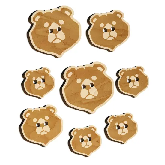 Black Bear Head Wood Buttons for Sewing Knitting Crochet DIY Craft {7}