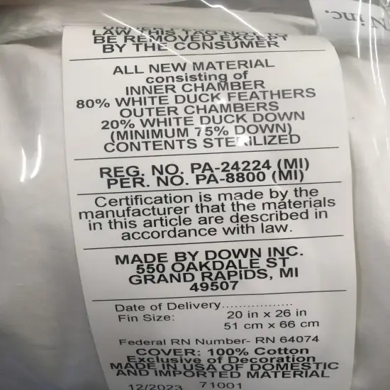 Layered Feather/Down Pillow Standard Size {4}