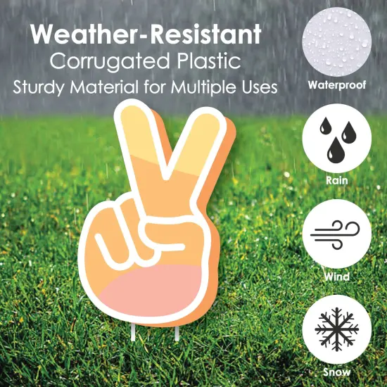 Big Dot of Happiness Stay Groovy - Lawn Decorations - Outdoor Boho Hippie Party Yard Decorations - 10 Piece {5}